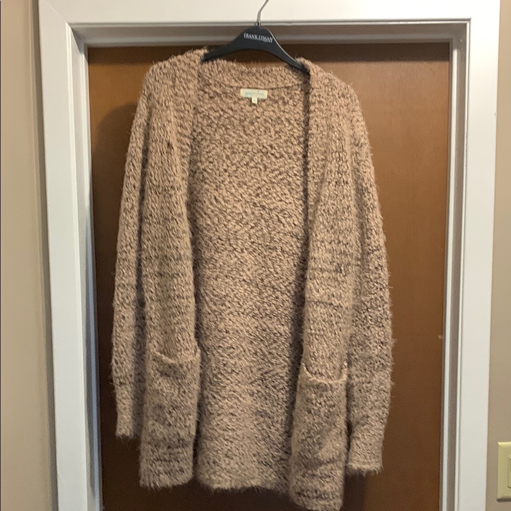 Grace & Lace Tan Chunky Knit Cardigan Sweater